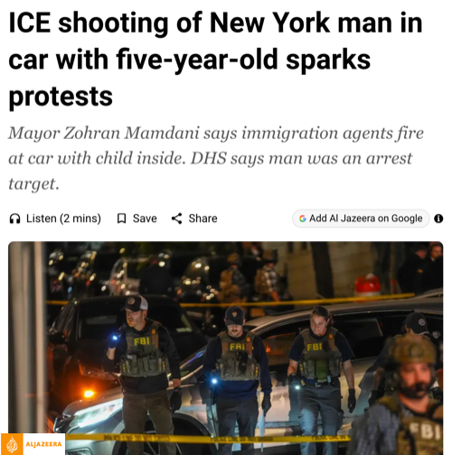 A screenshot of an Al Jazeera article with the headline, 